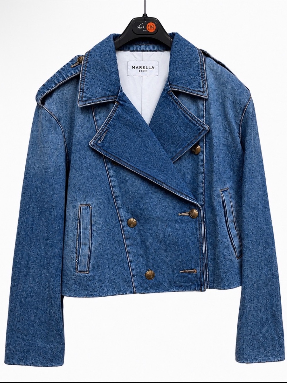 Marella Sport Cassia Denim Moto Jacket US 10 / IT 46 – Excellent Condition